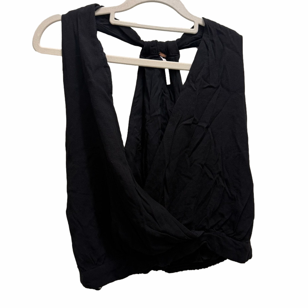 Free People Surplice Black Top Size Medium